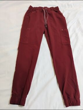 Jaanuu Burgundy Straight-Leg Scrub Pants